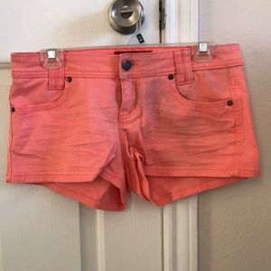 Peach jean shorts